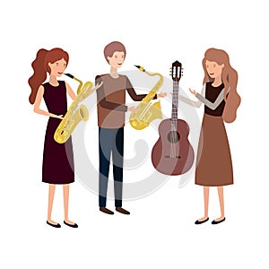 Group of people with musical instruments