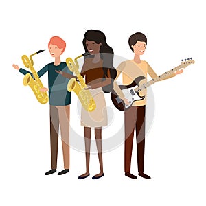 Group of people with musical instruments