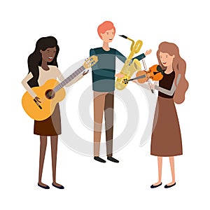 Group of people with musical instruments