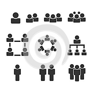 Group of people, person, manager, user, teamwork vector icon set