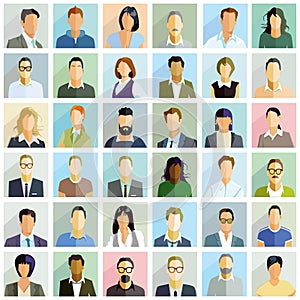 Group people portrait illustrations