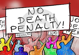 A group of people protesting against executions - concept image