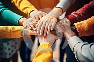 Group of People Putting Hands Together