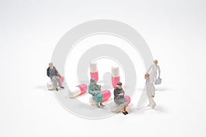 the Group people queue up to wait for the doctor