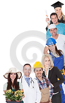 Group of people representing diverse professions