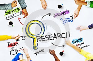 Group of People with Research Concept