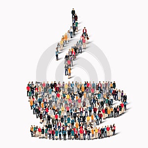 group people shape cup of coffee