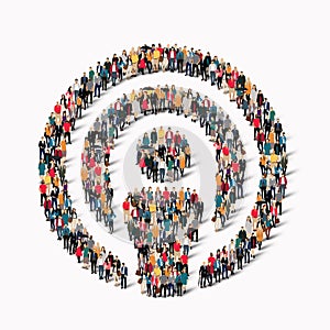 Group people shape target man