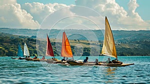 Group of People on Small Boats in the Water