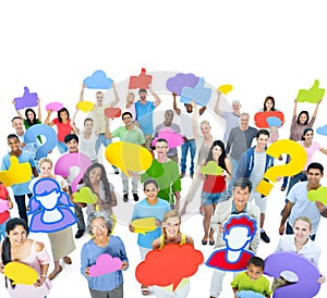 Group of People with Social Media icon