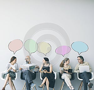 Group of people with speech bubble