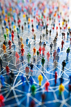 Group of people standing in circle. Generative AI