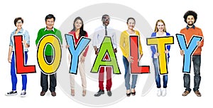 Group of People Standing Holding Loyalty