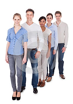 Group of people standing in a row