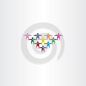 group of people students colorful vector icon logo
