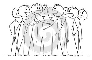 Group of People, team or Crowd Is Talking, Speaking or Chattering, Concept of Communication, Vector Cartoon Illustration