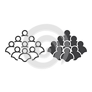 Group of people, teamwork, community, organization. Vector icon template