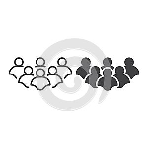 Group of people, teamwork, community, organization. Vector icon template