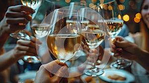 Group of People Toasting With Wine Glasses