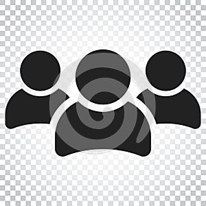 Group of people vector icon. Persons icon illustration. Simple b