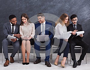 Group of people waiting for job interview