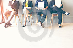 Group of people waiting for job interview