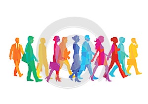 A group of people walking