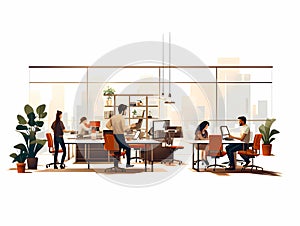 Group Of People Working In An Office