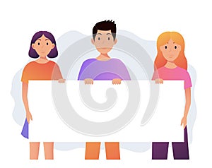 Group Of PeopleI llustration Set Isolated With Banner Grey Background photo