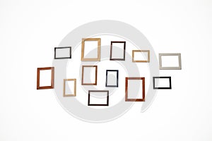 Group photo frames on the wall