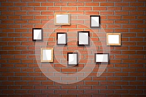 Group photo frames on the wall