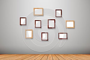 Group photo frames on the wall