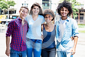 Group photo of latin american and german and african young adults