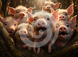 A group of piglets