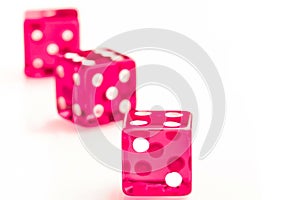 Group of pink dices
