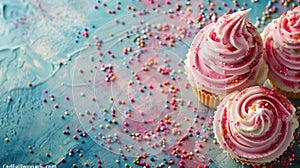 Group of Pink and White Ice Creams on Table