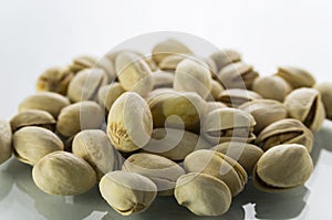 Group of pistachio nuts