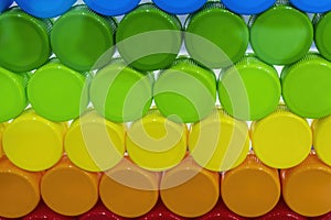 The group of plastic bottle caps