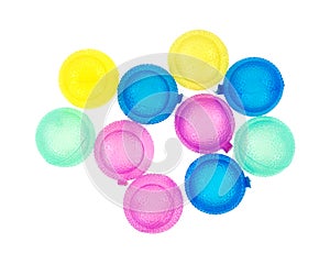 Group of plastic ice cubes