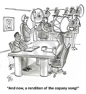 The Group Plays a Company Song