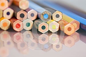 Group of pointless colored pencils