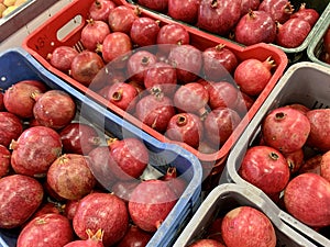 Skupina z granátové jablká v. granátové jablko detailné 