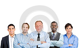Group portrait of a happy business team, diverse professional men