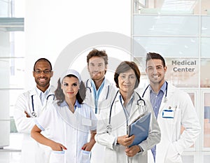 Group portrait of medical staff at clinic