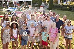 Group Portrait Of People Attending Summer Garden Fete