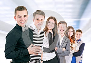 Group of positive young people