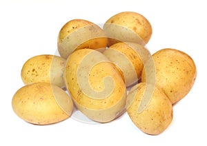 Group of potatoes isolated on a white background