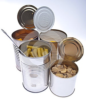 Group of Preserved Canned Vegetables