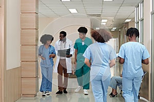 Group of professional doctors team at outpatient healthcare clinic in hospital