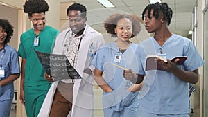 Group of professional doctors team at outpatient healthcare clinic in hospital.